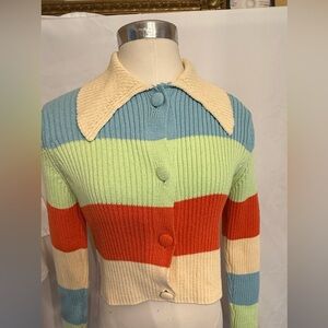 Zara Multicolor Striped Cardigan size small NWT